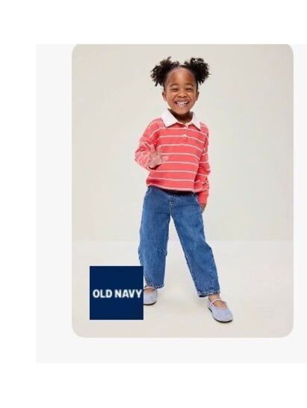 Long-Sleeve Cropped Polo Shirt for Toddler Girls